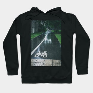 Rain on Cycle path Hoodie